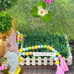 White Wooden Fence Artificial Grass/ Flower Pot Home Garden Decor